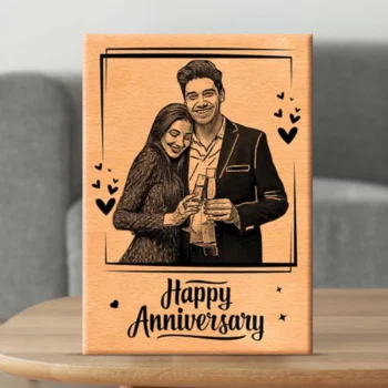 Customized Couple Engraved wooden photo frame 1